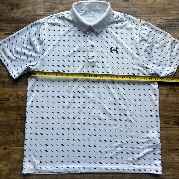 Under Armour Mens Playoff Polo White/ Navy Design Golf Shirt Performance Size XL - Picture 5 of 8